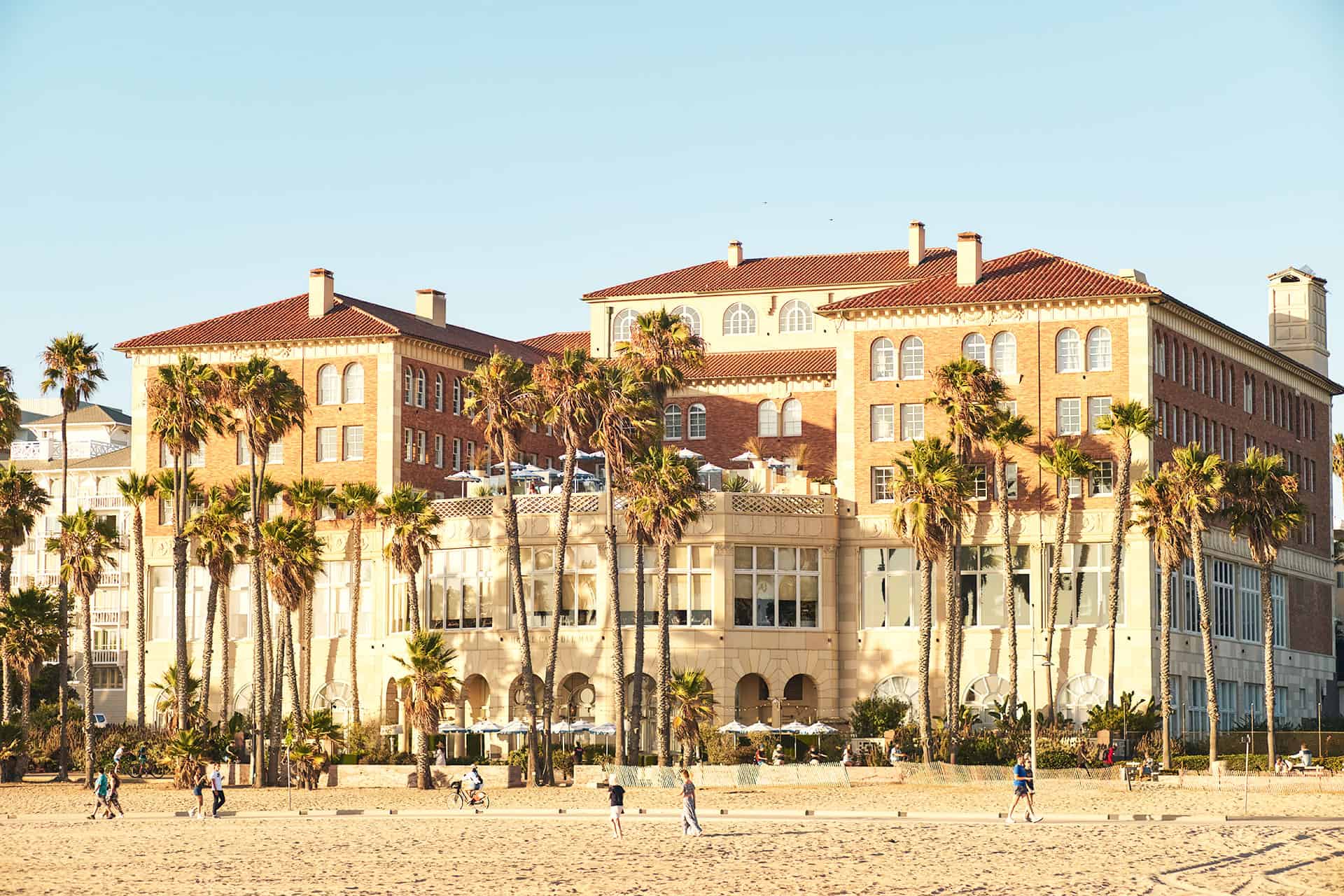 Exterior view of Hotel Casa del Mar from the beach